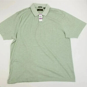 Tasso Elba Size XXL Men's Mint Tea Green Black Polka Dot Stripe Jaipur Polo NWT